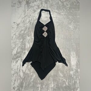 Vintage Mini Halter Skater Dress Women’s Large Simply Irresistible Beaded